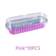 10Pcs Aluminium Foil Cup Kue Kotak Box Dessert Cake Puding Tiramisu Aluminium Foil Kotak Dengan Tutu