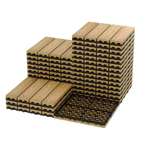 9/27/48PCs Composite Interconnected Deck Tiles 12x12 Inch – All-Weather Patio Flooring for Indoor & 