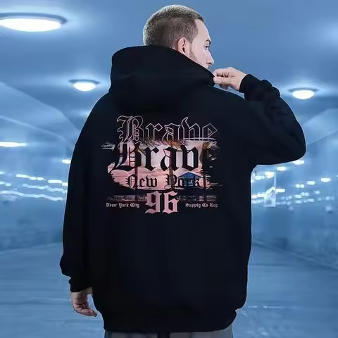M-8XL Oversized Hoodie Men American Style Letter Hooded Sweater Loose Hip Hop Plus Size Hoodie for U