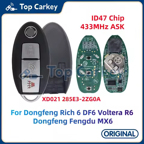 TopCarkey XD021 285E3-2ZG0A Original Smart Remote Key ID47 Chip 433MHz for Dongfeng Rich 6 DF6 Volte