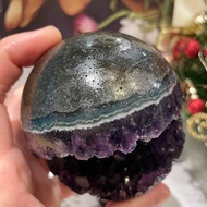 Top Emperor Amethyst+Super Beautiful Melaleuca Edge ️ Uruguay Open Smile Geode No. 37 504g Healing Heart Crystal Cave Attract Wealth Concentrate Gathering Qi Recruiting Noble People Town House Huasha