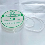 Tali senar karet elastis ketebalan 1.0 - karet gelang bening elastis