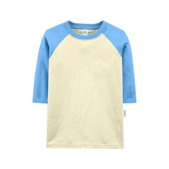 Kennai Kaos Atasan Lengan Panjang Raglan Anak Baju Anak Laki Laki Perempuan Basic cream Polos