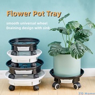 Flower Pot Tray Holder Flower Pot Base Holder Plant Caddy Moving Flower Pot Tray With Wheels Planter And Water Pan Plastic Flower Pot Rack With Roller Base Flower Pot Stand Rack