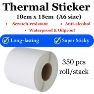 [350pcs] A6 Thermal Sticker Thermal Paper Waybill Shipping Label (Stack/Roll)