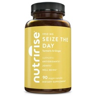 NutriRise Seize The Day 90 Veggie Capsules Turmeric Curcumin with Ginger &amp; Black Pepper Extract Supplement, 1950 mg