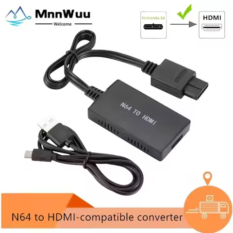 MnnWuu 1080P N64 To HDMI-compatible Converter Game Adapter For Nintend N64 / SNES toHDMI-compatible 