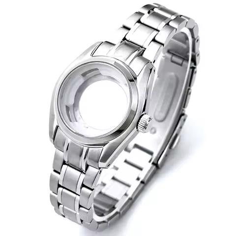 30mm Watch Case NH05 Womens Silver Bracelet Unbranded Fit For Grand Seiko Heritage Auto Movement Par