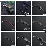 Pubg Chicken Dinner Keychain P U B G 98k Pan Awm Helmet Vss Scar L Mini Sks AKm Keychains