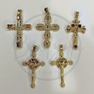 [1pcs] 18k Gold Filled Cross Charm Pendant