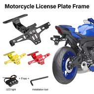 Universal Motorcycle License Plate Holder LED Lights Adjustable Rear Fender Yamaha Bws sniper155