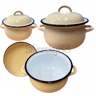 Enamel Pot Cooking soup stock traditional old school ear pot with handles