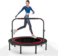 Foldable Exercise Fitness Trampoline With Handrail Adults Kids Mini Spring Trampoline Home Gym