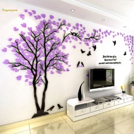 Stiker Dinding Seni Pohon 3D, Tempelan Vinil Dapat Dilepas Mural Latar