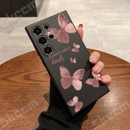 Retro Butterfly Silicone Phone Case for Samsung Galaxy S24 S25 Ultra S23 Plus A55 A56 A36 A16 A06 S2