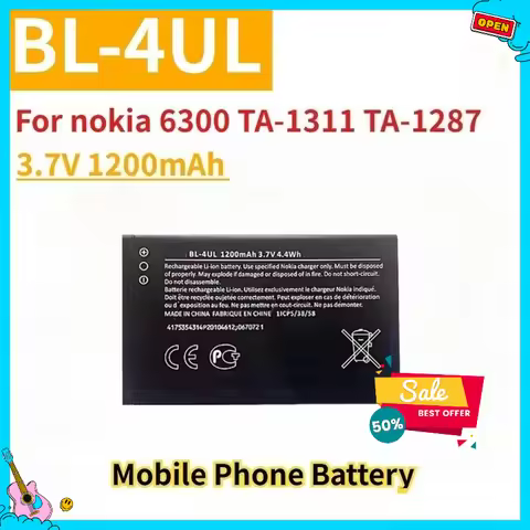 New Replacement Mobile Phone Battery 3.7V 1200mAh BL-4UL BL-4WL BL4XL for nokia 6300 TA-1311 TA-1287