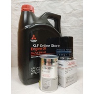 Mitsubishi Original Fully Synthetic Engine Oil SN/CF 5W40 4L + Mitsubishi Oil Filter + Mitsubishi Engine Flush