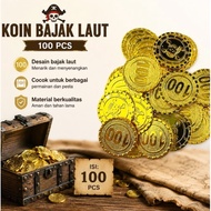 [Cs] 100pcs Gold Coins Pirate escape Room Fake Money Toys Package 100 Pirate Coins Pirate Coins Pira