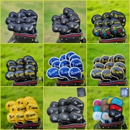 【10Pcs/Set】HONMA Golf Iron Cover Magnetic Closure Iron Cover Crystal leather Golf Club Cover Embroid