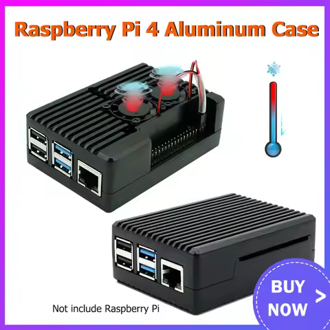 Aluminum Alloy Case for Raspberry Pi 4 Metal Shell with Cooling fan without Dual Fan Optional for Ra
