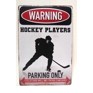 2D HockeyShieldWorks Parking Only , Violators Cross Checked, Tin, Great for Team Parking Areas