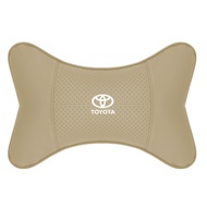 Ciscos Leather Car Seat Headrest Pillow Car Lumbar Support Car Interior Accessories For Toyota Wish Hiace Sienta Altis Harrier CHR Vios Rush Alphard Camry RAV4 Innova