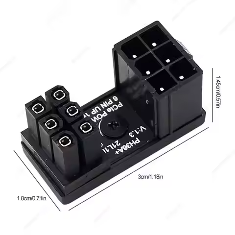 GPU Power Board 8 Pin GPU Power Connector 6 Pin GPU PCIe 180 Degree Angle for PC Computer Graphics C