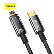 สายชาร์จไอโฟน Baseus PD 20W สาย USB C ที่มีการป้องกันการชาร์จไฟเกิน สายเคเบิล USB สำหรับปิดเครื่องอั