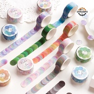 Dhnampo 100Pcs/Roll Dot Washi Masking Tape Sticker Flakes