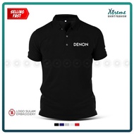 Polo T Shirt Sulam Denon Home Sound System Sound Bar Mini System Audio Headphone Baju Lelaki Cotton 