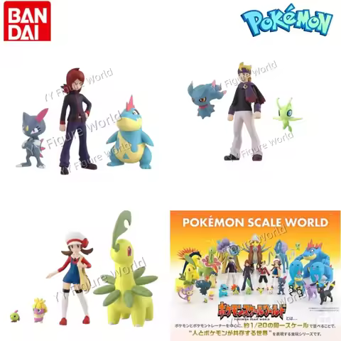 Bandai Original Scale World POKEMON Johto Region Kotone Bayleef Silver Croconaw Morty Celebi Anime F