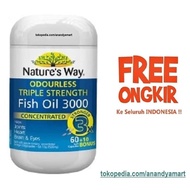 Grosirgj Nature 's Way Fish Oil Triple Strength 3000 Odorless Omega 3 Omega3 Cool