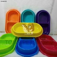 TEMPAT MAKAN ANJING KUCING OVAL DOUBLE DOBEL ANTI SEMUT ANTI SLIP PET BOWL HEWAN KELINCI MONYET HAMS