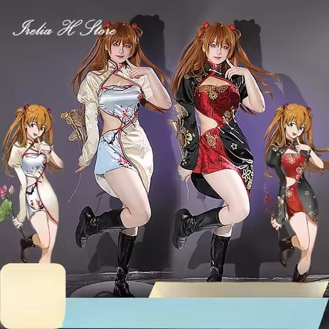 Irelia H Store Anime Asuka Cosplay Costume Asuka Evening party Cheongsam women Halloween Costume