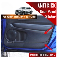 Honda VEZEL HR-V HRV 2014-2021 Car Door Sticker Anti Kick Scratch Carbon Fiber Interior Protector Decal