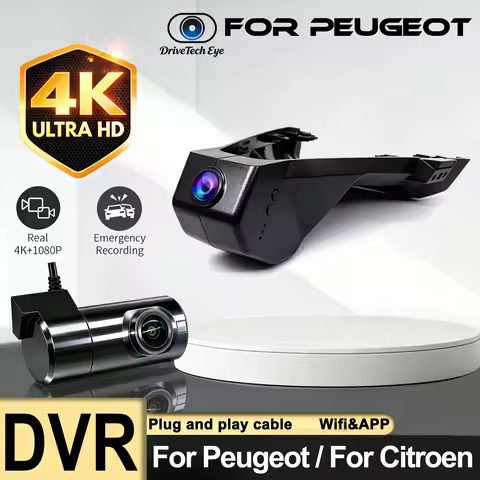 4K HD 2160P Plug And Play Dashcam Wifi Car DVR Video Recorder For Peugeot 3008 Allure 4008 5008 GT D