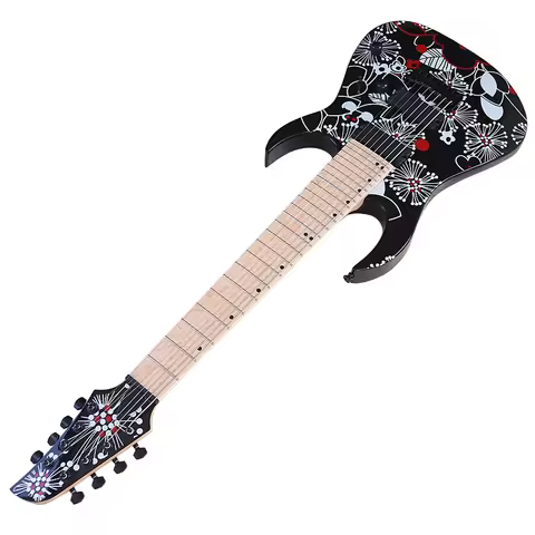 Black Guitars 7 String 8 String 39 Inch Electric Guitar Solid Basswood Body 22 Frets Fast Deliver