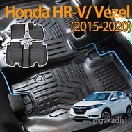 3D foot mat honda HR-V hrv（2015-2020）vezel Hybrid car floor mat carpet TPE rubber Material trunk mat luggage mat boot mat