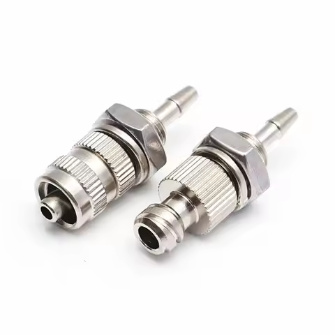 Pneumatic Metal Threaded Syringe Connector Male to Female, Luer Lock Extension Adaptor Joint, Luer L