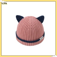 VJDA การ์ตูนลายการ์ตูน หมวกบีนนี่เด็ก ถักนิตติ้ง หนาขึ้น หมวกเด็ก corchet น่ารักน่ารักๆ ป้องกันหู หมวกกันหิมะ เด็กชายเด็กหญิง