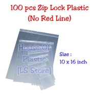 100 pcs [10 x 16 inch] Zip lock Bag/Zip Bag/Zipper Plastic Bag PE