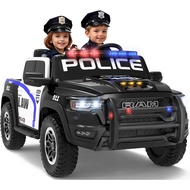First Ride On 24V Licensed Ram 1500 RHO Police Car Ride on Toy for Kids, 2 Seater Ride