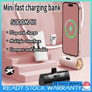 SG[In Stock]  Mini PowerBank 22.5W Fast Charging 5000mAh Portable Lightweight With Type-C Cable Multiple Interface