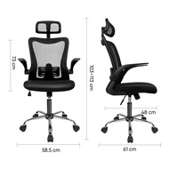 Deli Ergonomic Office Chair Chair Computer Chair Kerusi Aesthetic - 1 Years Warranty