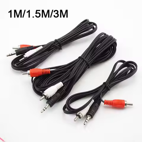 3.5mm 1/8" Jack Mini plug TO 2 RCA Male Stereo Splitter connector Phono Audio Speaker Adapter CABLE 