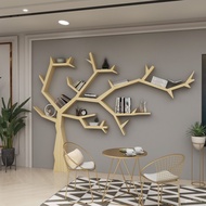 XYSimple Modern Solid Wood Tree-Shaped Bookshelf Office Living Room Sofa Creative Wall Floor Shelf Decoration Shelf