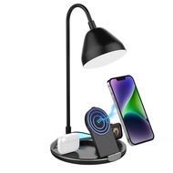 New Arrival 3 In 1 Wireless Charger Smart Colorful Led Atmosphere Lamp Wireless Charger for Iphone