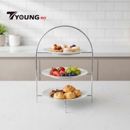 [Available] 3-Tier Cake Stand Stainless Steel Dessert Stand Elegant 3-Tier Server for Party