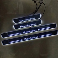 For Mercedes Benz W211 W212 W213 E200 E260 E300 E320 E350 Car Sticker Acrylic Moving LED Welcome Pedal Car Scuff Plate Pedal Door Sill Pathway Light