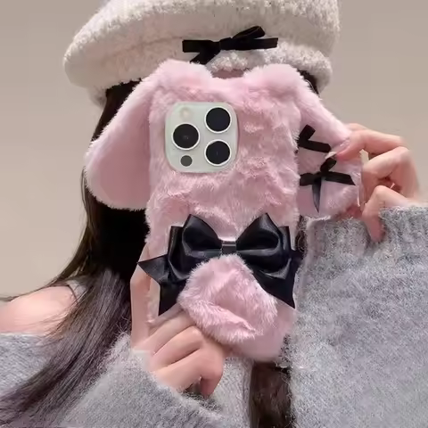 Elegant Bow Plush Rabbit Phone Case For Honor Play 10A 10 GT Pro 10 10i 10X Pro 9 9X 9S 9C 8 Lite 8X